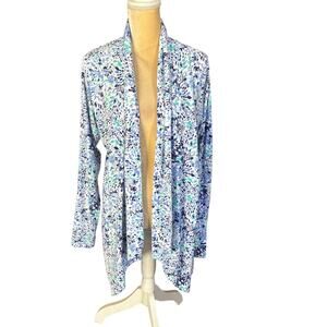 Coolibar Womens Sun Knit Jacket Top Blue UV Sun Protection Size XL